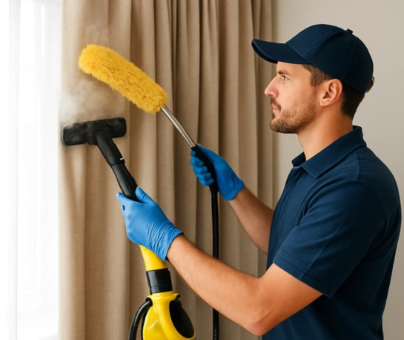 Trusted residential curtain cleaning technician Matty Curtain Cleaning pinkenba QLD
