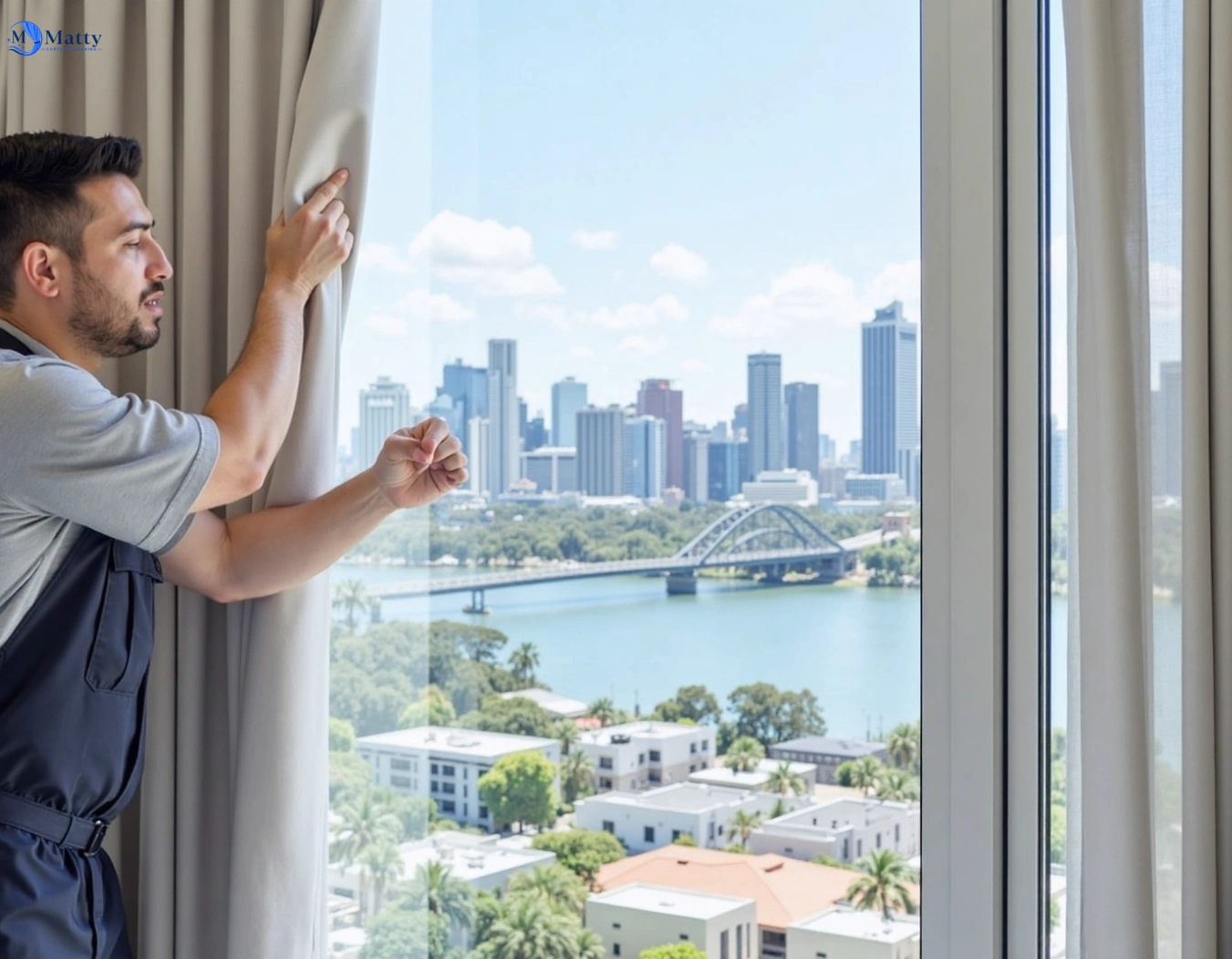Professional curtain steam cleaning service pinkenba QLD by Matty Curtain Cleaning